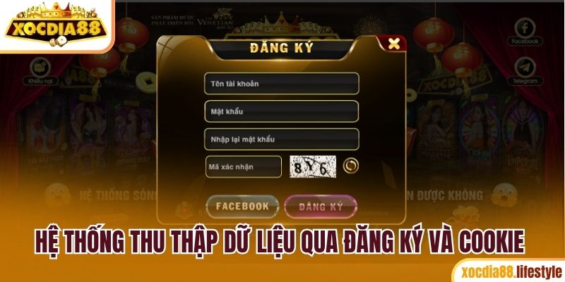 Hệ thống thu thập dữ liệu qua đăng ký và cookie truy cập 